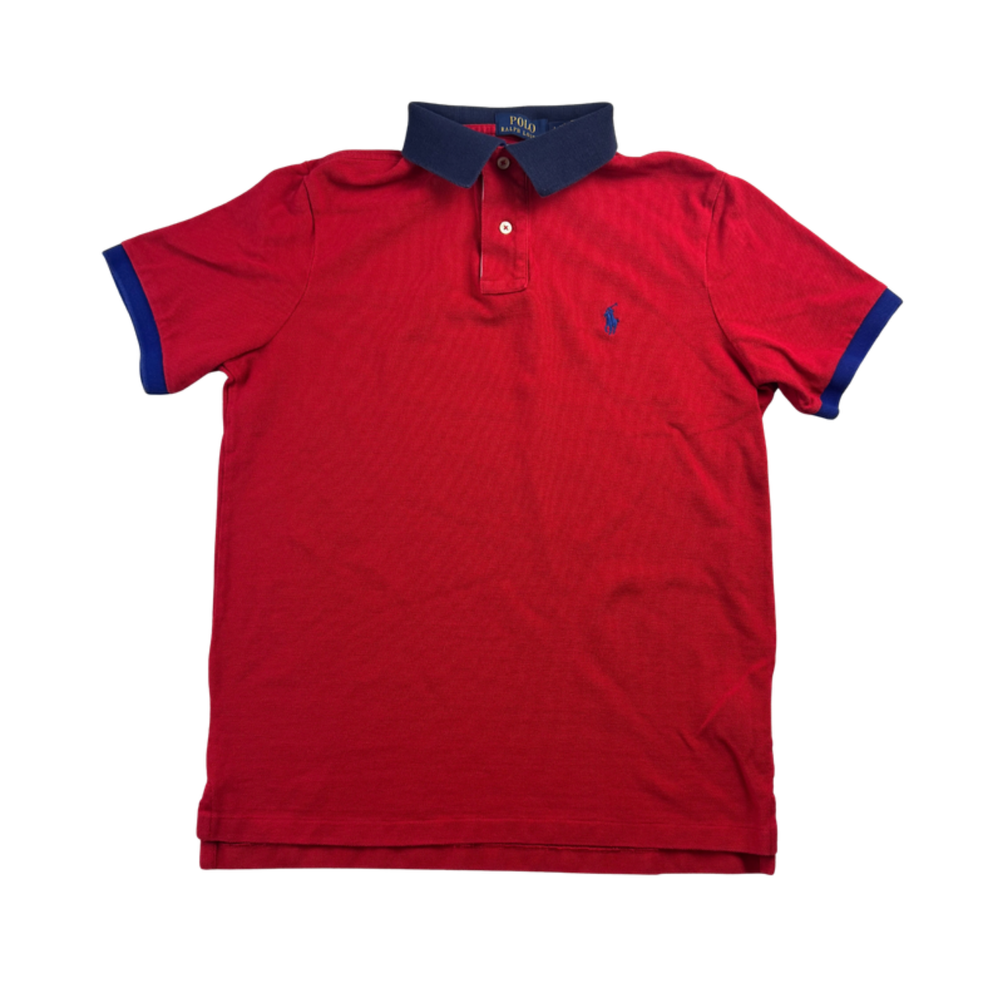 Ralph Lauren Polo rot mit blauem Kragen – Vorderseite