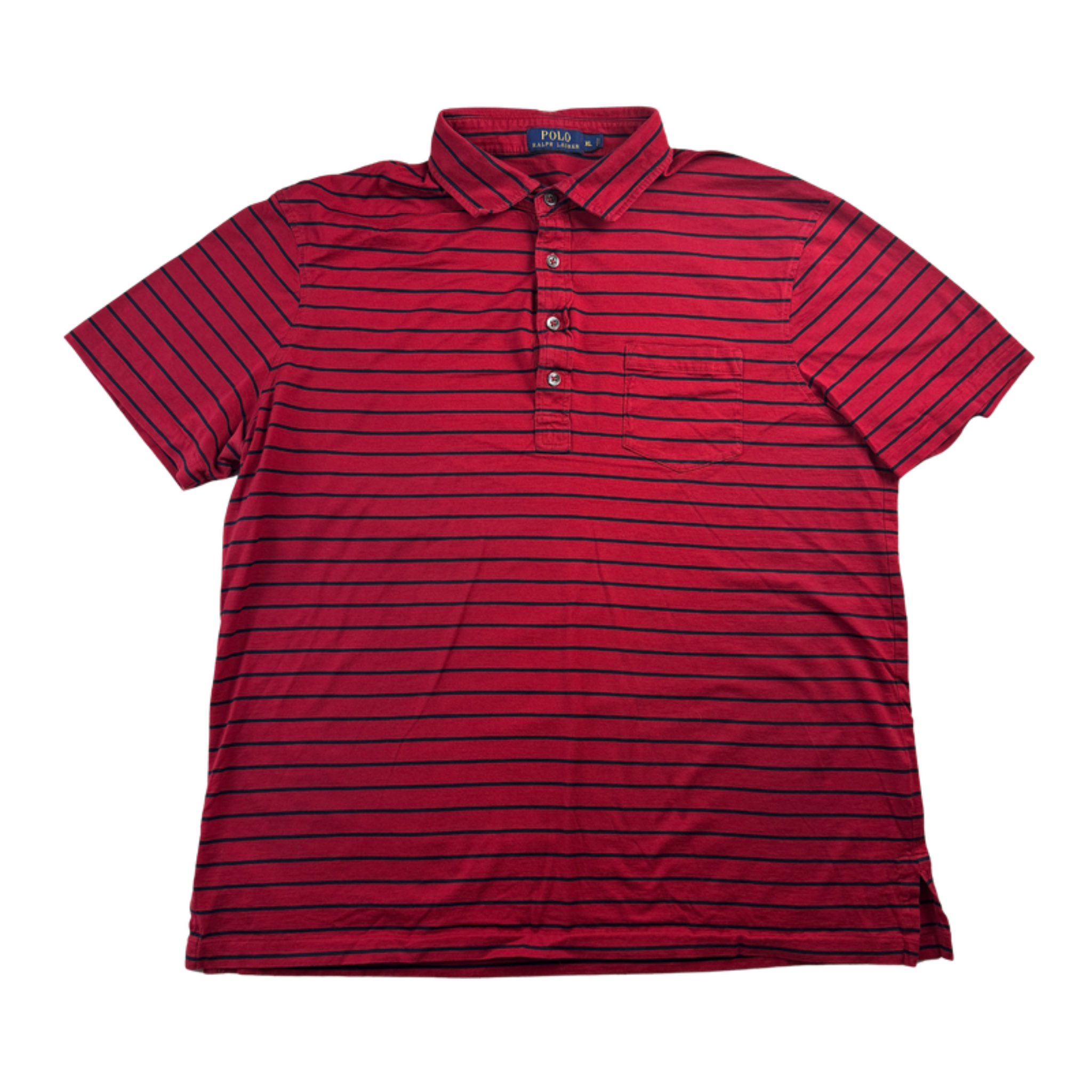 Ralph Lauren Polo rot mit schwarzen Streifen – Vorderseite