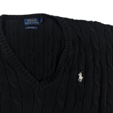 Ralph Lauren Strickpullover Dunkelblau – Detail Logo und Etikett