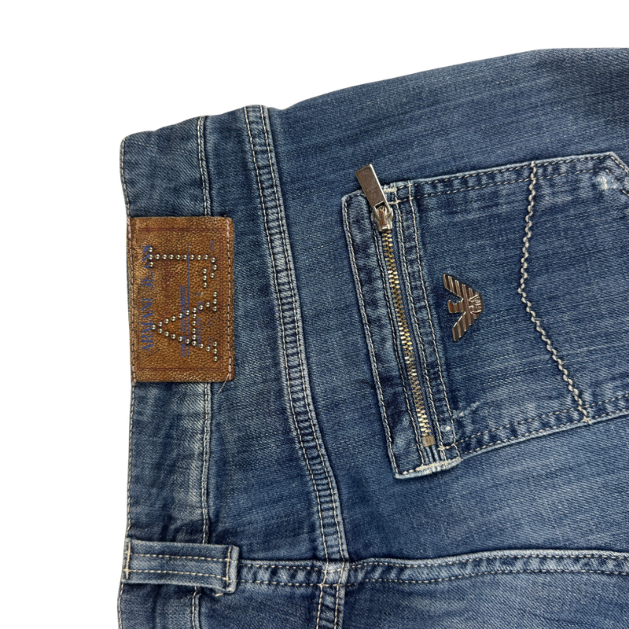 Lederpatch und Gesäßtasche