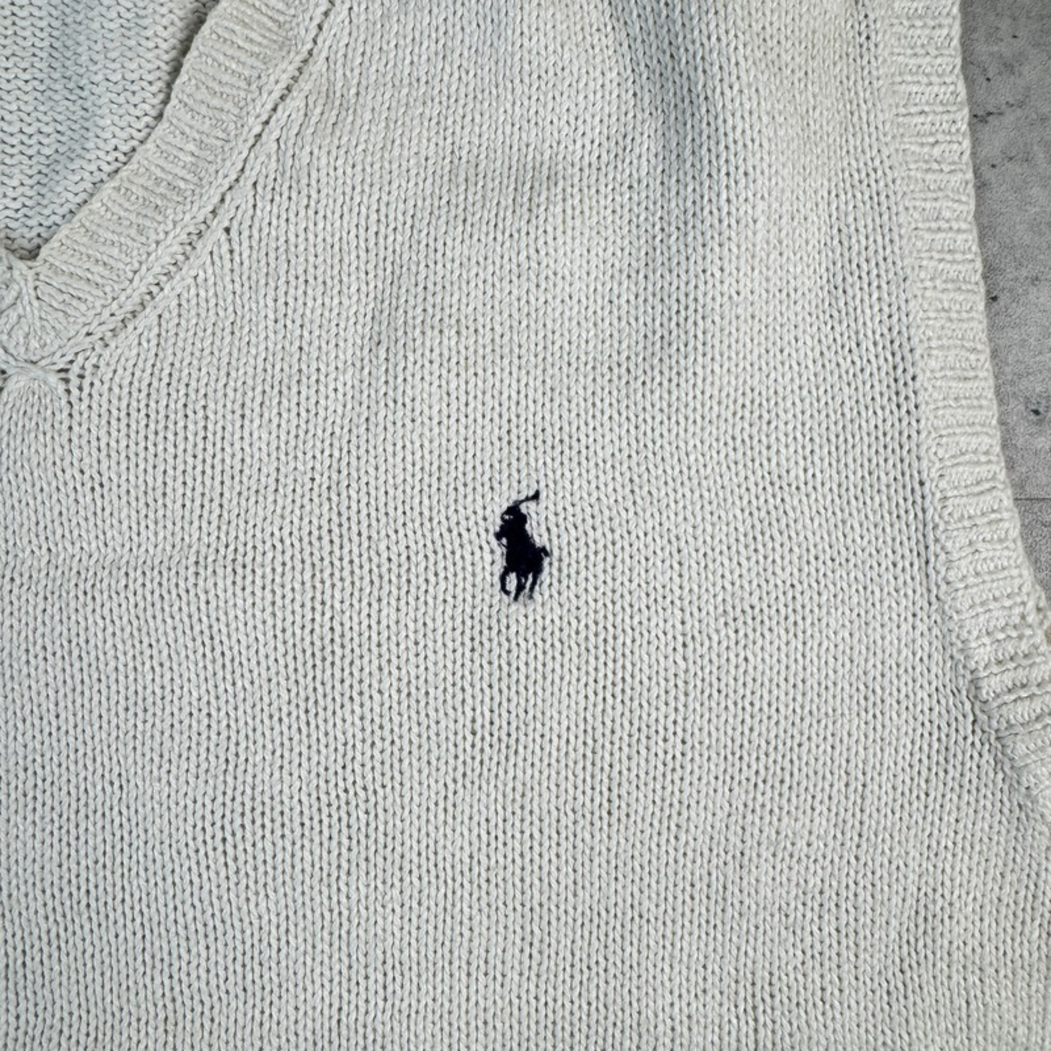 Ralph Lauren Pullunder Weiß XL – Detail Logo-Stickerei