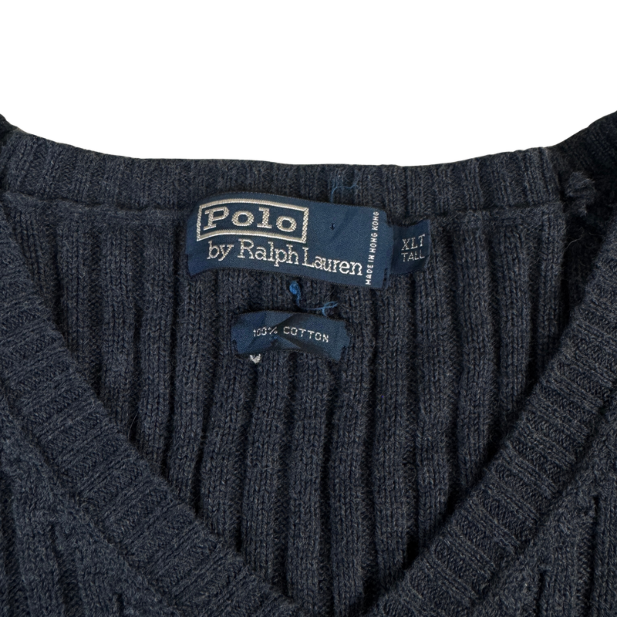 Ralph Lauren Pullunder Dunkelblau/Grau XL – Etikett