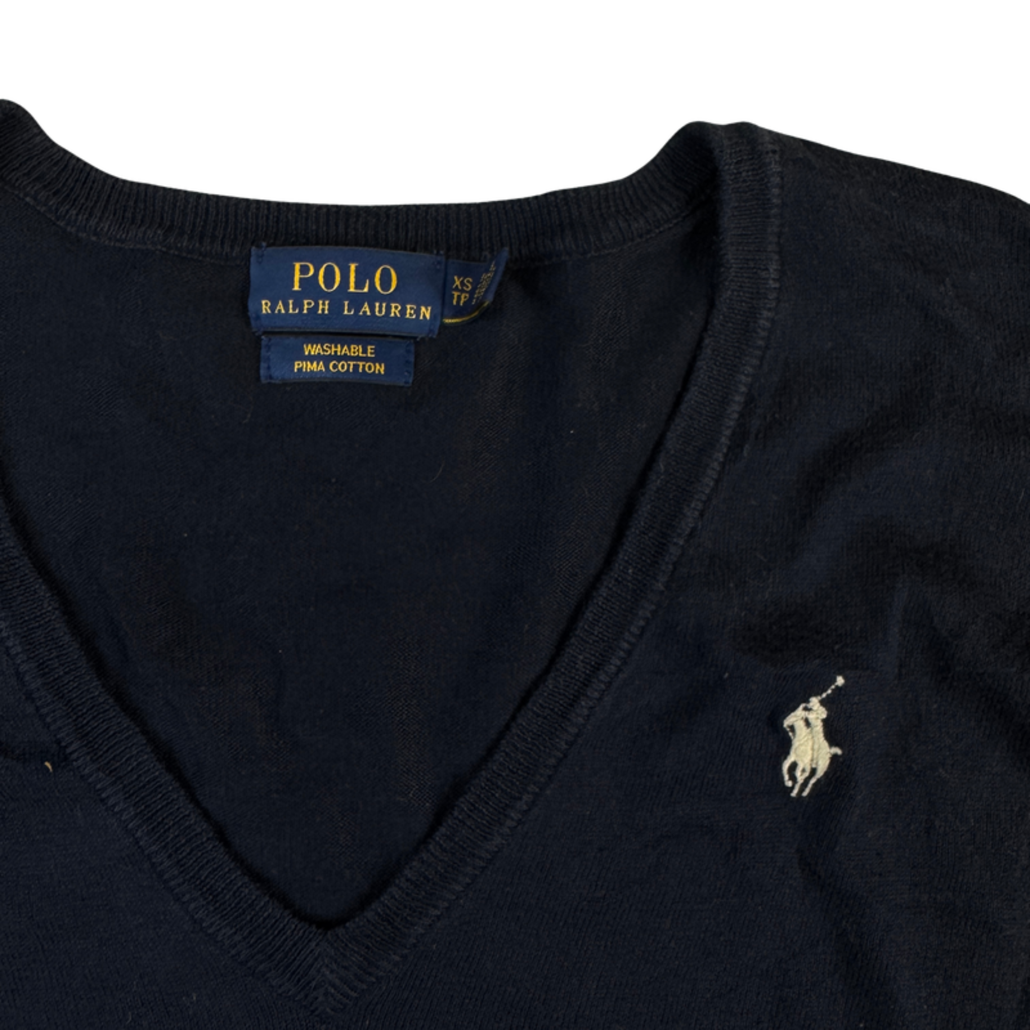 Ralph Lauren Pullover Dunkelblau – Detail Logo und Etikett