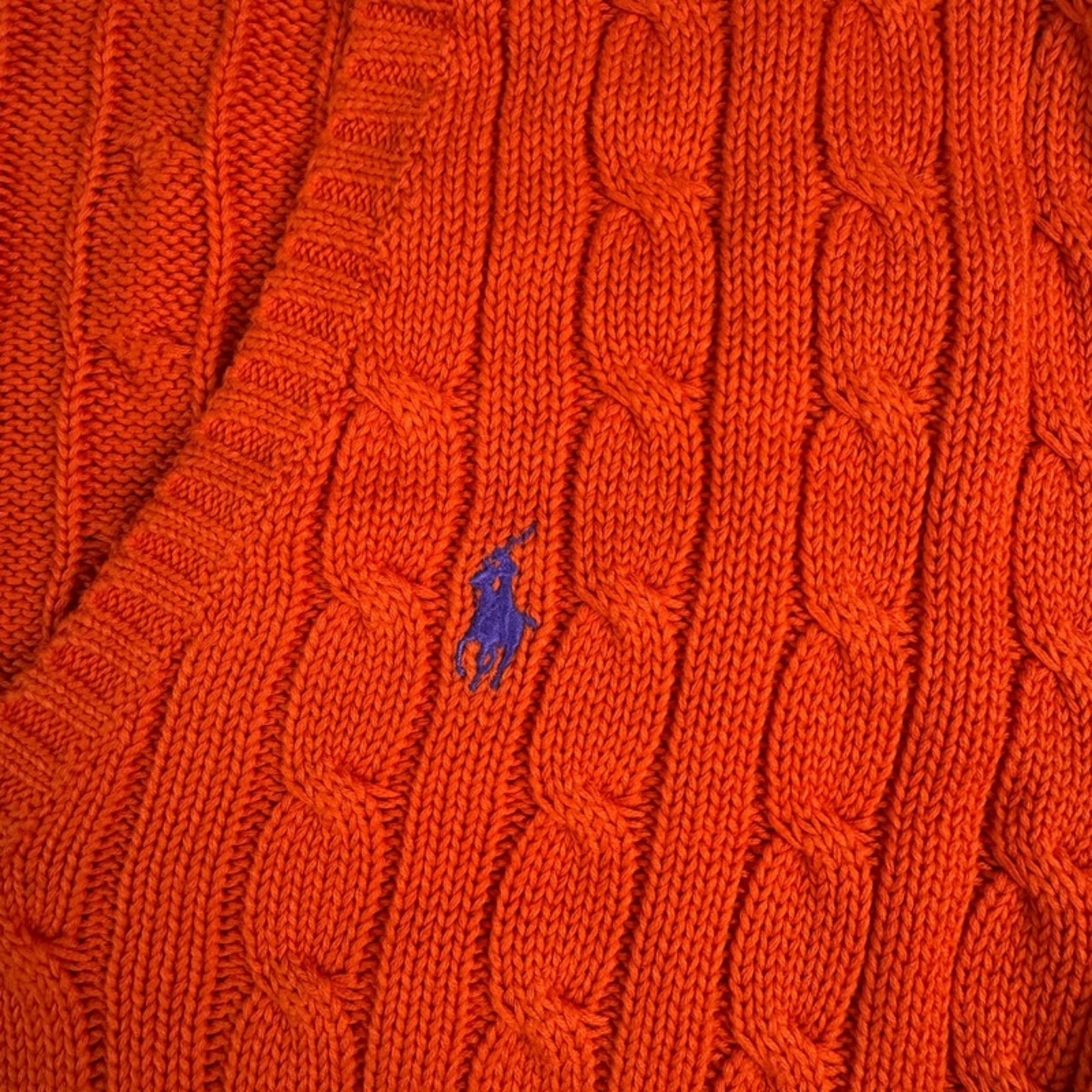 Ralph Lauren Sport Pullover Orange XL – Detail Logo-Stickerei