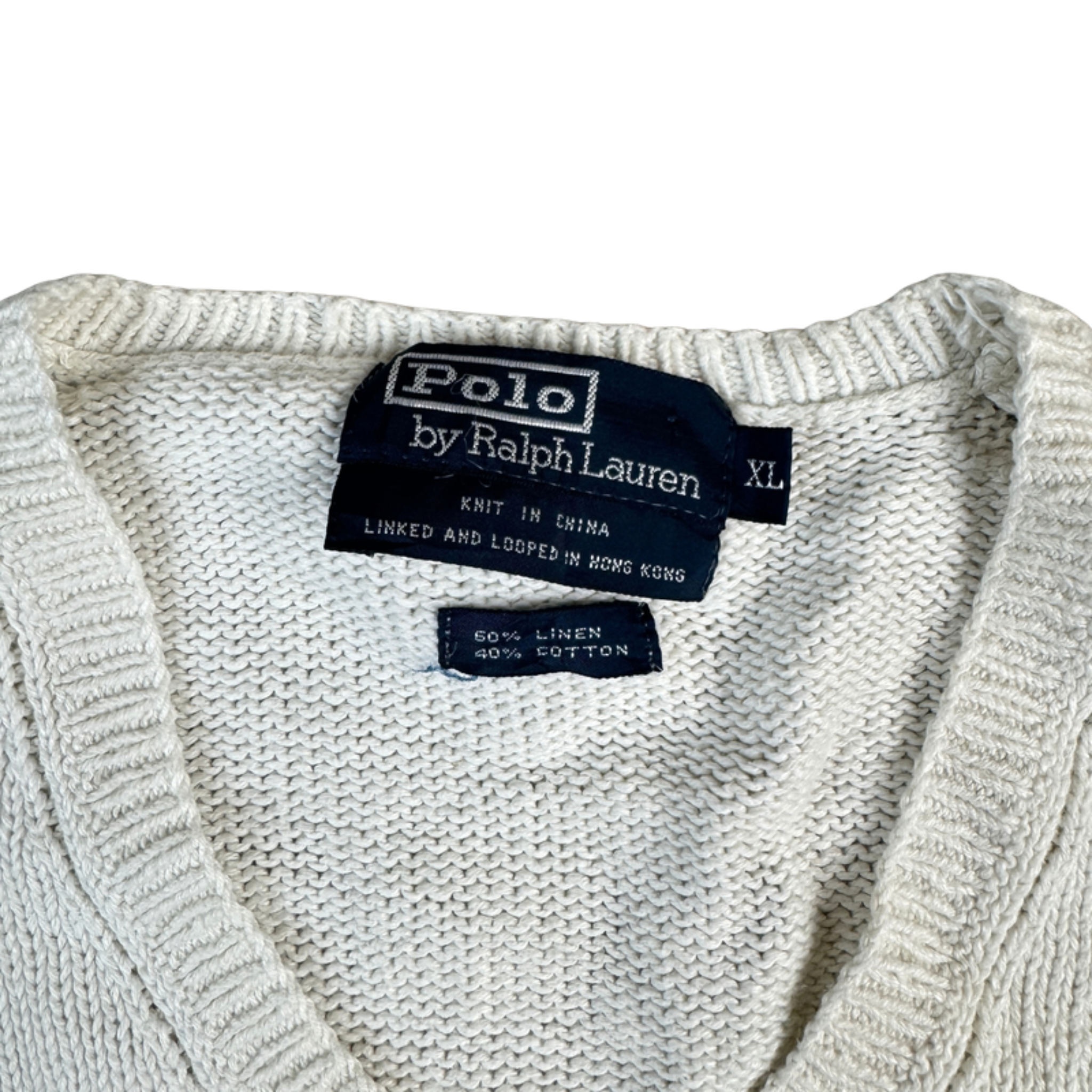 Ralph Lauren Pullunder Weiß XL – Etikett