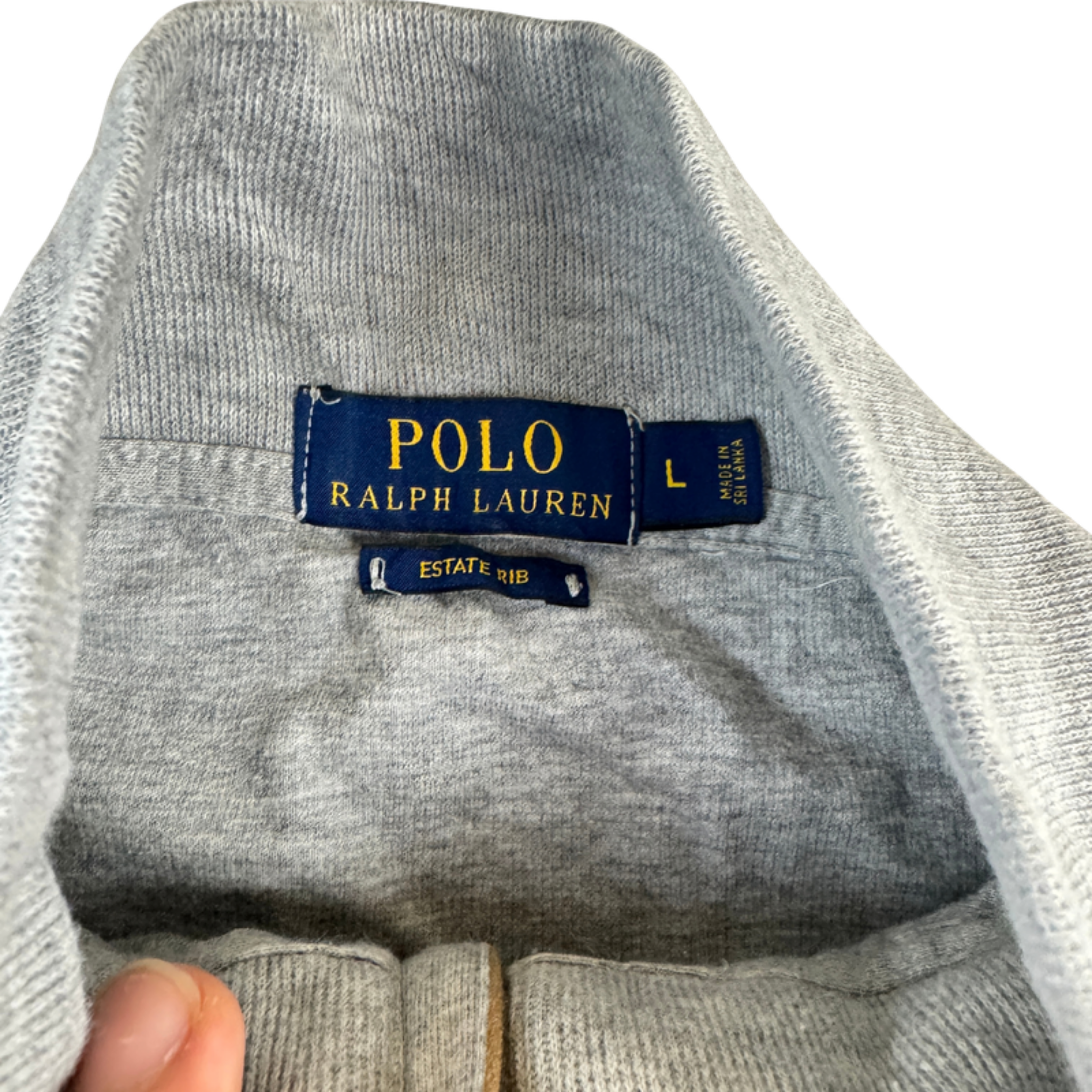 Ralph Lauren Half-Zip Grau – Etikett