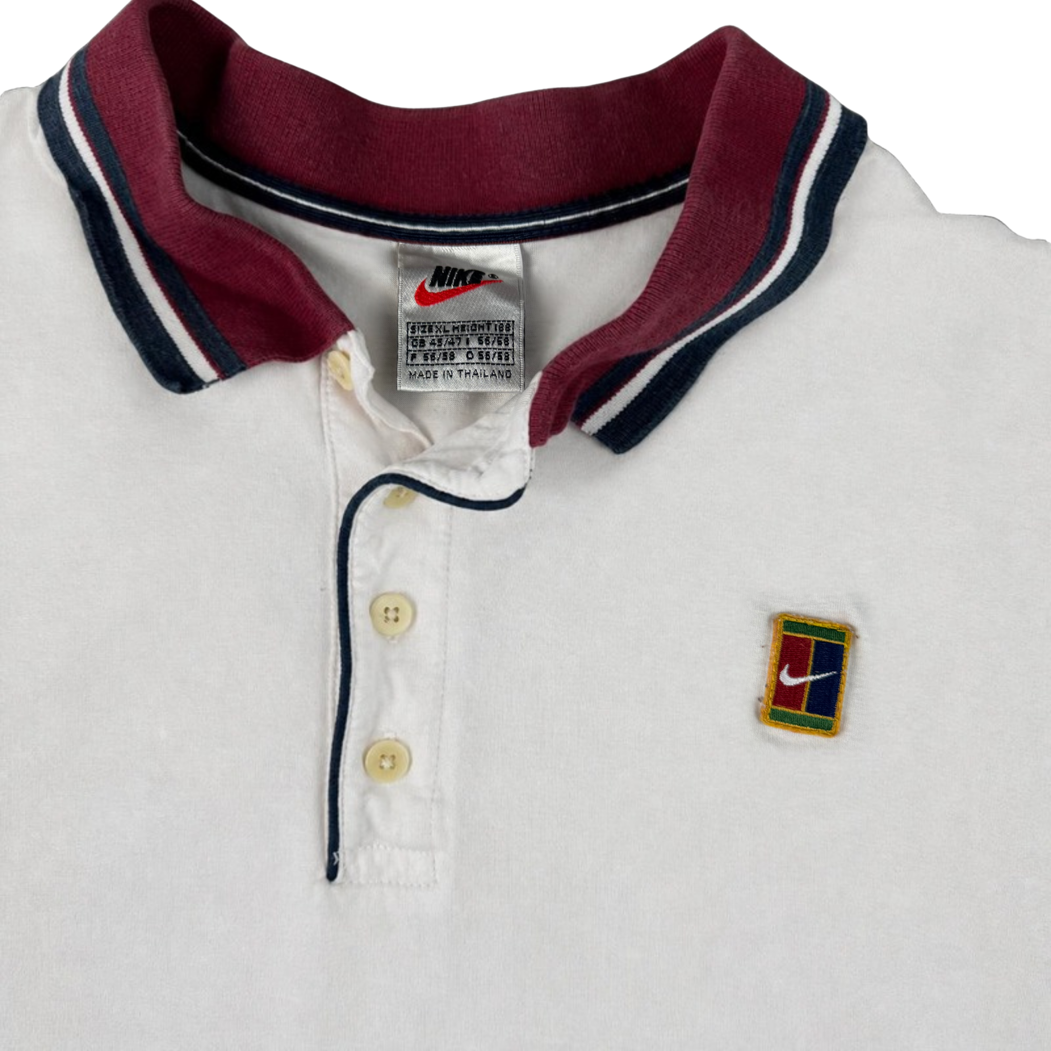 Nike Polo Rot Weiß Vintage Gr. XL – Detailansicht 1