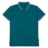 Vintage Armani Jeans Polo Kurzarm Grün Gr. L – Vorderansicht