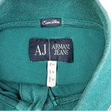 Vintage Armani Jeans Polo Kurzarm Grün Gr. L – Rückansicht