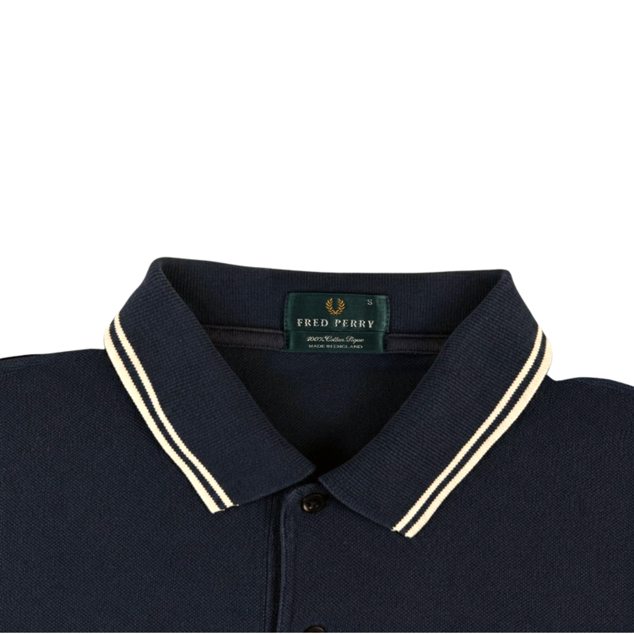 Fred Perry Polo Kragen und Etikett