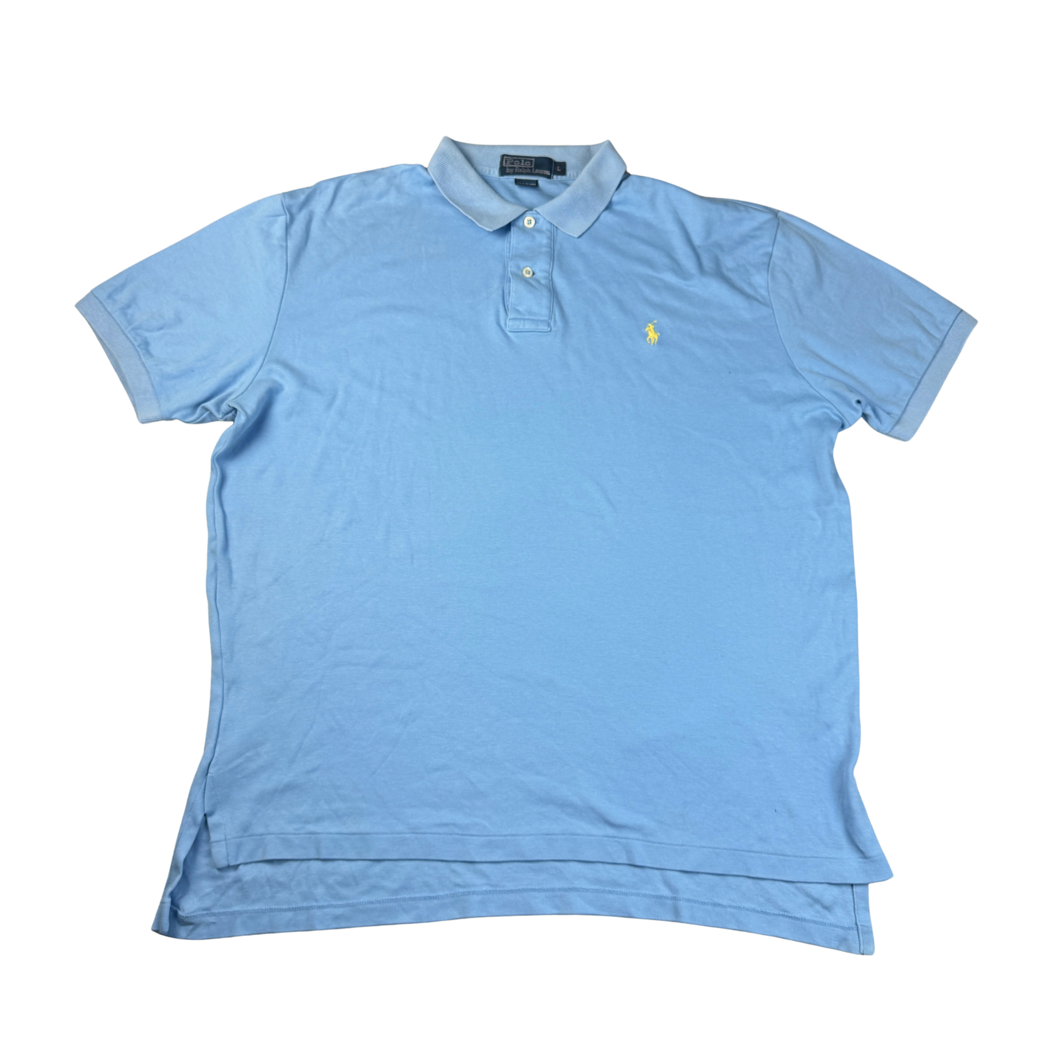Vintage Ralph Lauren Polo Hellblau Gr. L – Vorderansicht
