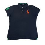 Vintage Ralph Lauren Big Logo Pony Polo Dunkelblau Gr. M – Vorderansicht