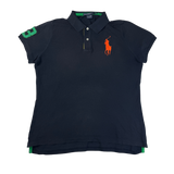 Vintage Ralph Lauren Big Logo Pony Polo Dunkelblau Gr. M – Vorderansicht