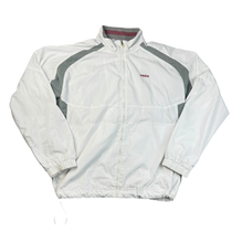 Vintage Adidas Windbreaker Jacke Weiß Gr. L – Vorderansicht