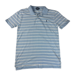 Vintage Ralph Lauren Polo Blau mit weißen Streifen Gr. XL – Vorderansicht