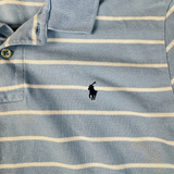 Vintage Ralph Lauren Polo Blau mit weißen Streifen Gr. XL – Rückansicht