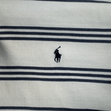 Vintage Ralph Lauren Polo Weiß mit blauen Streifen Gr. L – Detailansicht 2