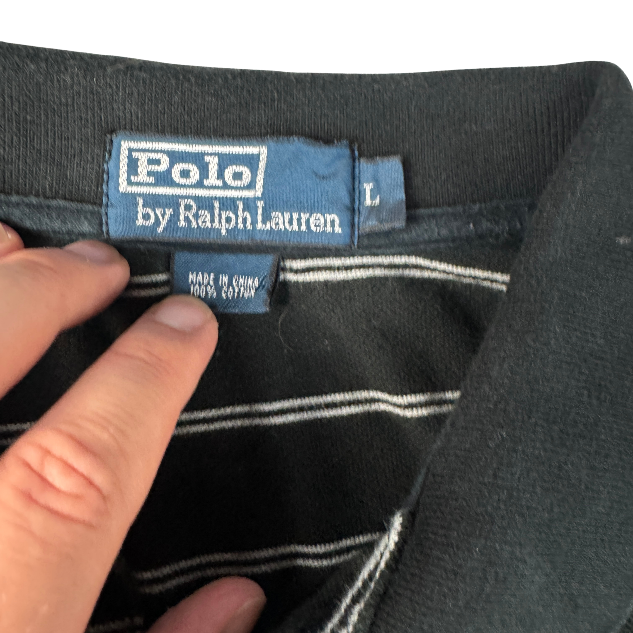 Vintage Ralph Lauren Polo Schwarz Gr. L – Detailansicht 2