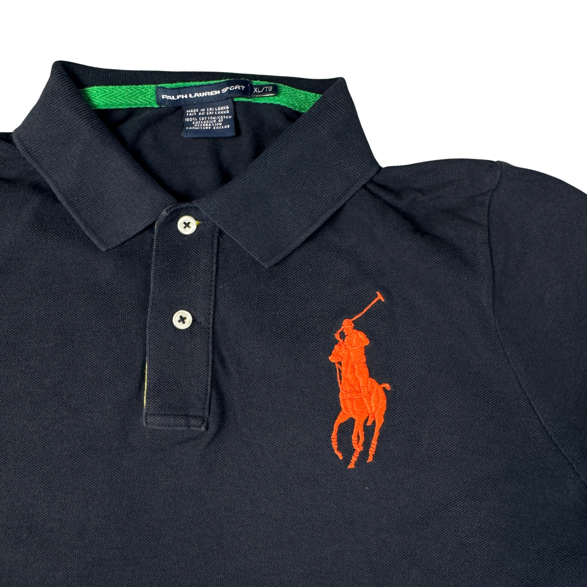 Vintage Ralph Lauren Big Logo Pony Polo Dunkelblau Gr. M – Detailansicht 1