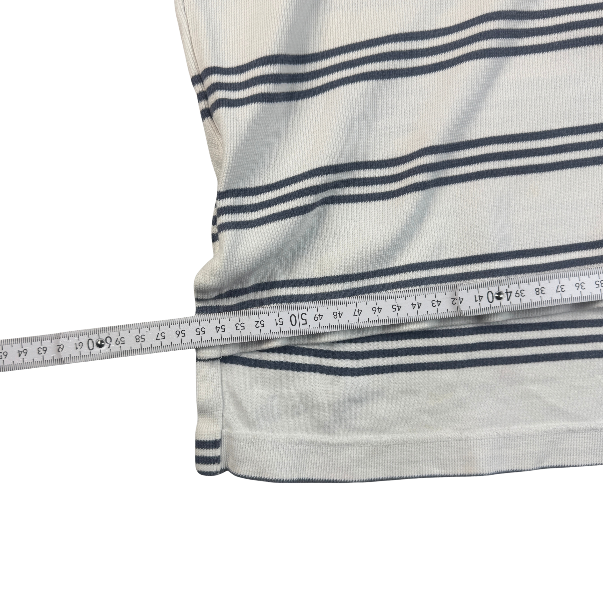 Vintage Ralph Lauren Polo Weiß mit blauen Streifen Gr. L – Detailansicht 3