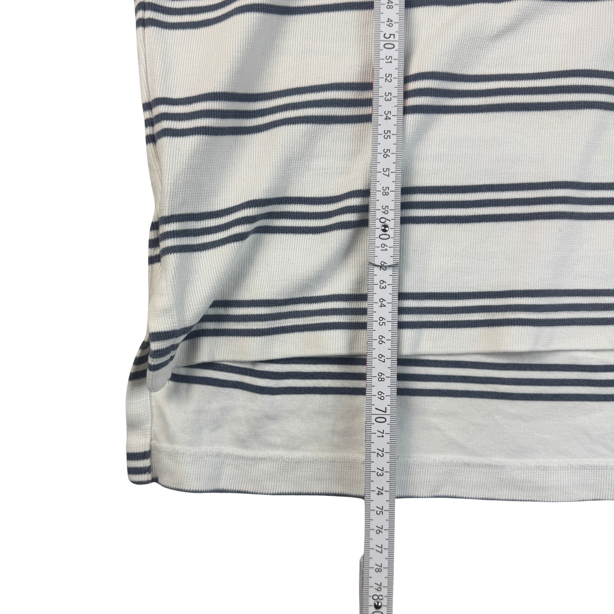 Vintage Ralph Lauren Polo Weiß mit blauen Streifen Gr. L – Detailansicht 4